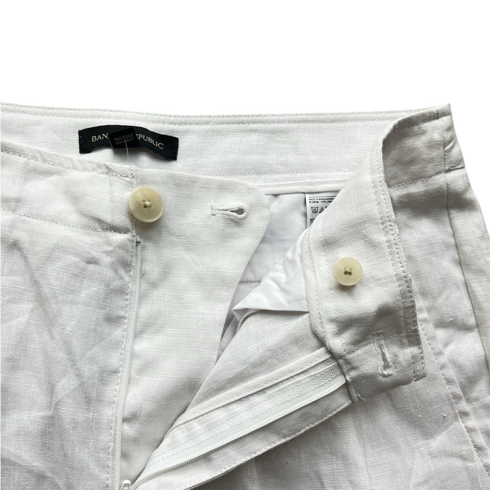 BANANA REPUBLIC White Linen Dress Pants Trousers Size 8 - Picture 4 of 10